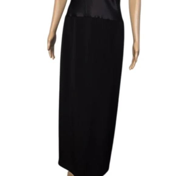 Tahari Dress Evening Drop Waist Cowl Neck Spagetti Strap Black Women Size 8 - Picture 3 of 16